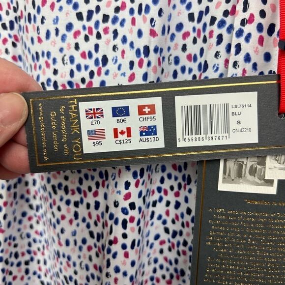 Guide London Blue/Pink/white Splatter Dot Button Down dress shirt - Picture 4 of 12